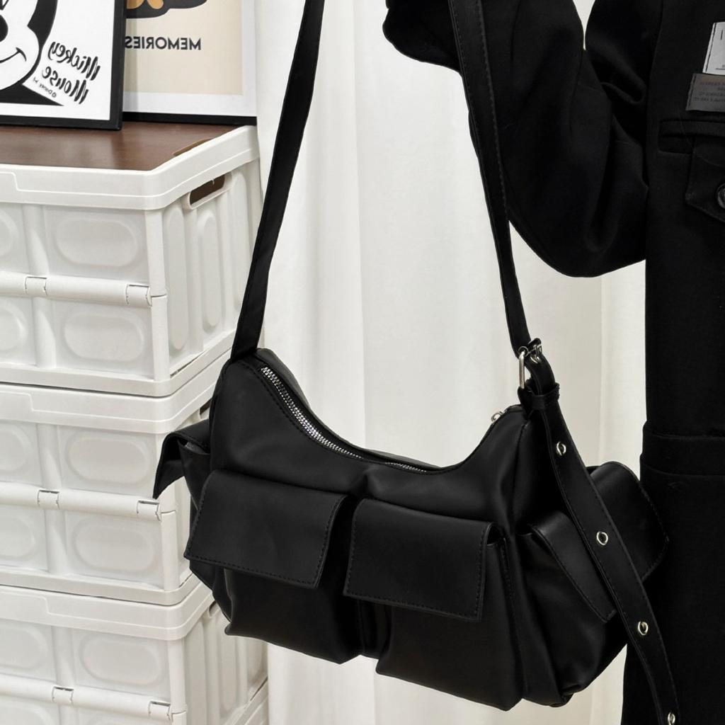 Crossbody Bag Multi-pocket Single-shoulder Commuter Tote Bag Korean Simple Casual Fashionable Comfortable All-matching