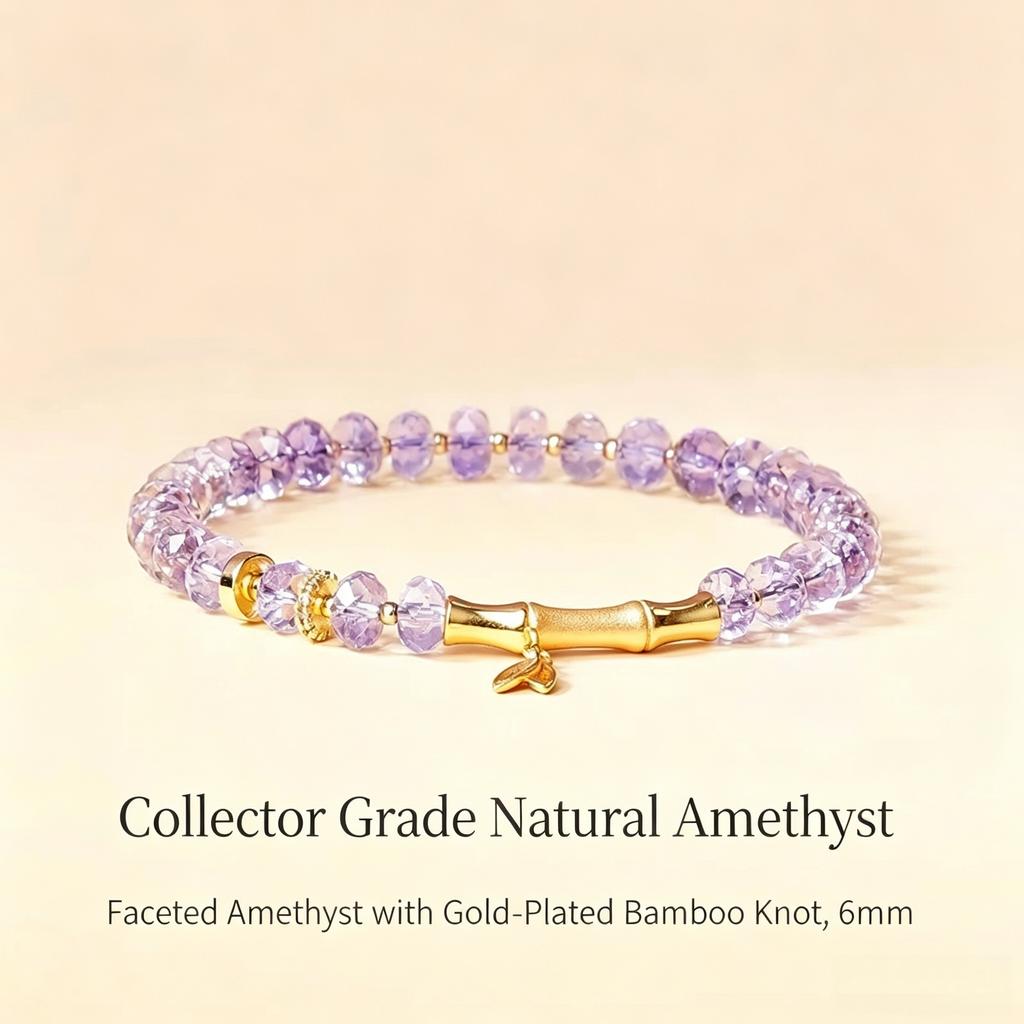 Natural Brazilian Citrine Slice Bead Bamboo Joint Pendant Bracelet Minimalist Commuter Style Bracelet for Women