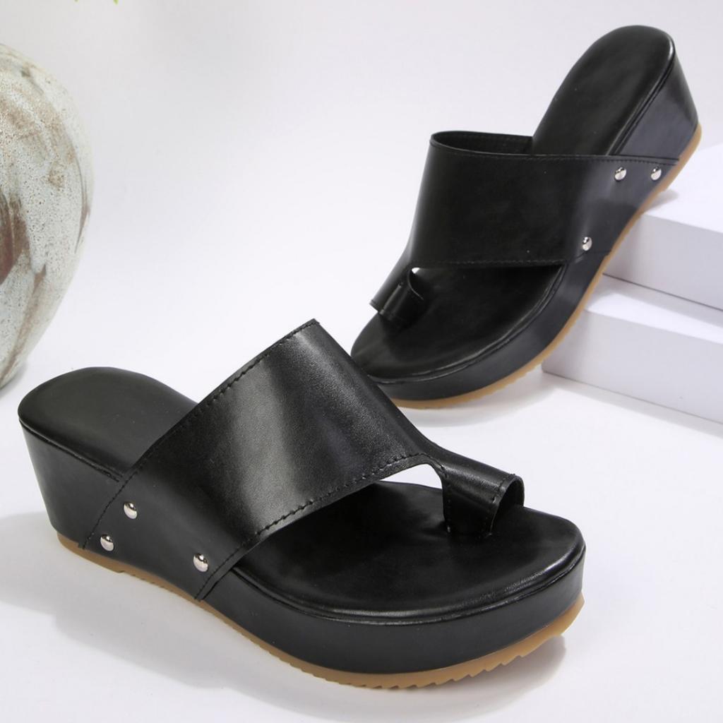 Lederslipper, Keilslipper, Hausschuhe, elegantes Temperament, Hausschuhe Übergröße