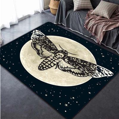 Death Moth Skull Head Area Rugs Non-Slip Floor Mat Doormats Home Runner Rug Carpet for Bedroom