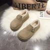 2026 Autumn and Winter Thick Soled Fur Shoes Warm Bean Cotton Shoes with Velvet on One Step Round Toe Anti Slip Women's Shoes