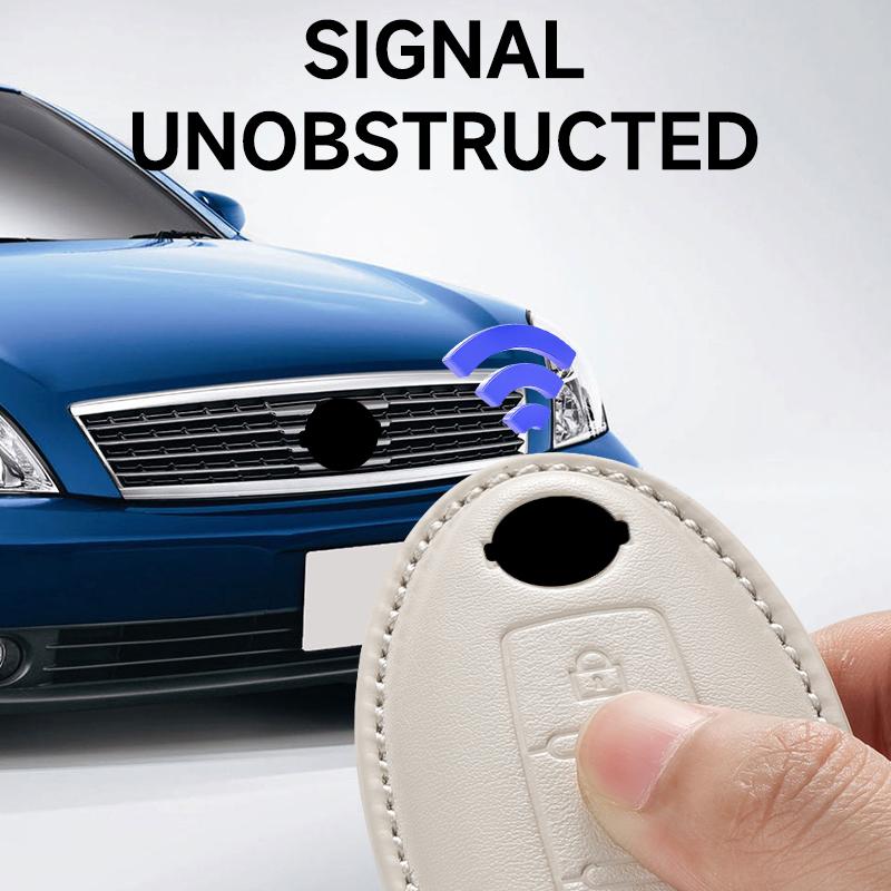 Genuine Leather Car Key Case Cover Key Bag For Nissan Qashqai J12 Ariya Altima Teana Juke X-Trail Protect Set Accessories