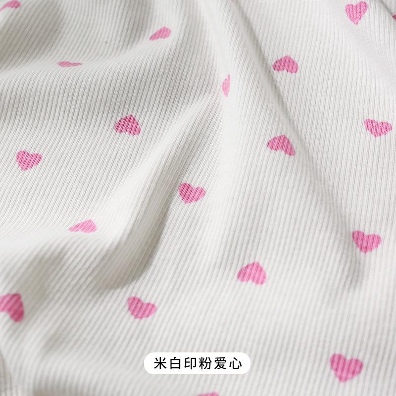 Summer Fashion Stretchy Dot Rib Printed Cotton Sewing Knit Fabric By Half Yards Dress,T-shirt Jersey Material  sewing tela