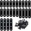 1 Set 86 Stück Schwarze Flache Edelstahlwinkel mit Schrauben, Winkelverbinder, Regalhalterungen, Flache Metall-Reparaturplatten