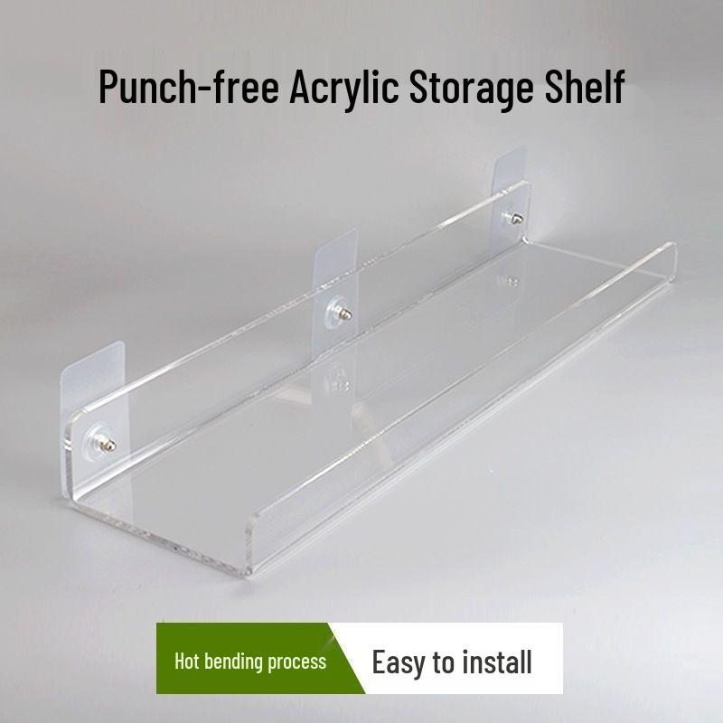 Ruimtebesparende Acryl Wandplank: Boorvrije Opbergoplossing voor Badkamer & Keuken