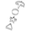 5Pcs Set Sugar Candy Pie Mold Cutter Stainless Steel Cookies Chocolate Mold for Games Entertainment Silver