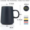 Tazza da Tè in Ceramica da 450ML Tazze Extra Grandi Tazze da Caffè Ampie in Ceramica Monocolore Opache Tazza da Caffè Grande Tazza da Tè Con Cucchiaino