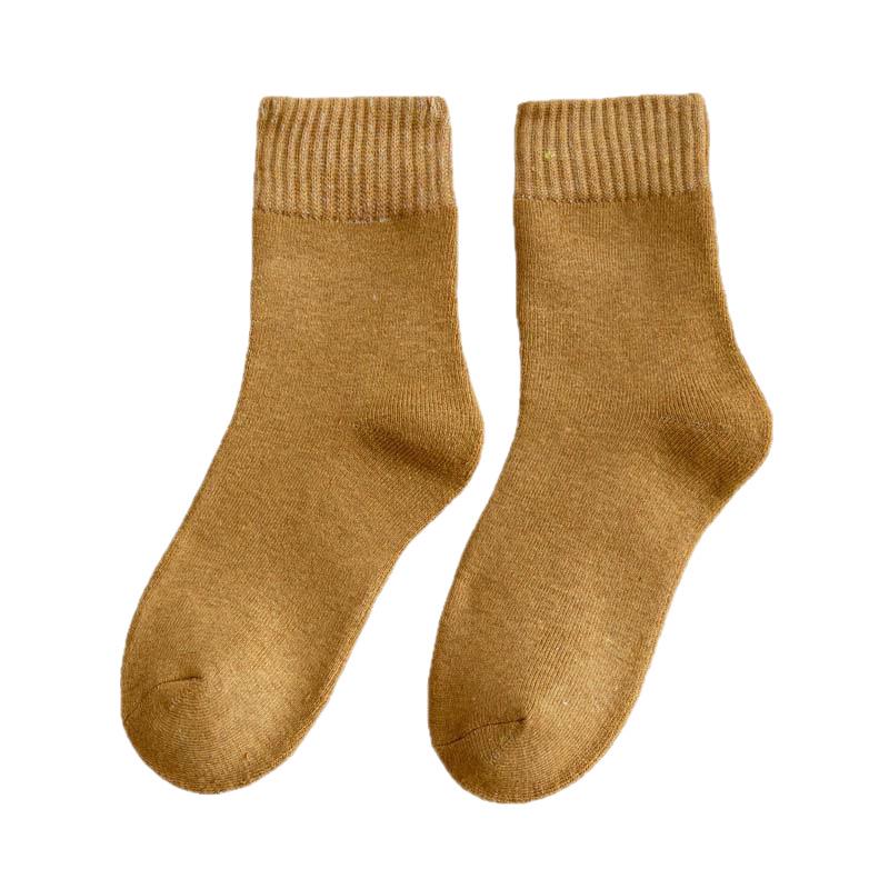 Thick Winter Socks: Women's Velvet-lined Mid-Calf, Men's Black Knee-High Cotton, Thick Warm Terry Cotton Socks