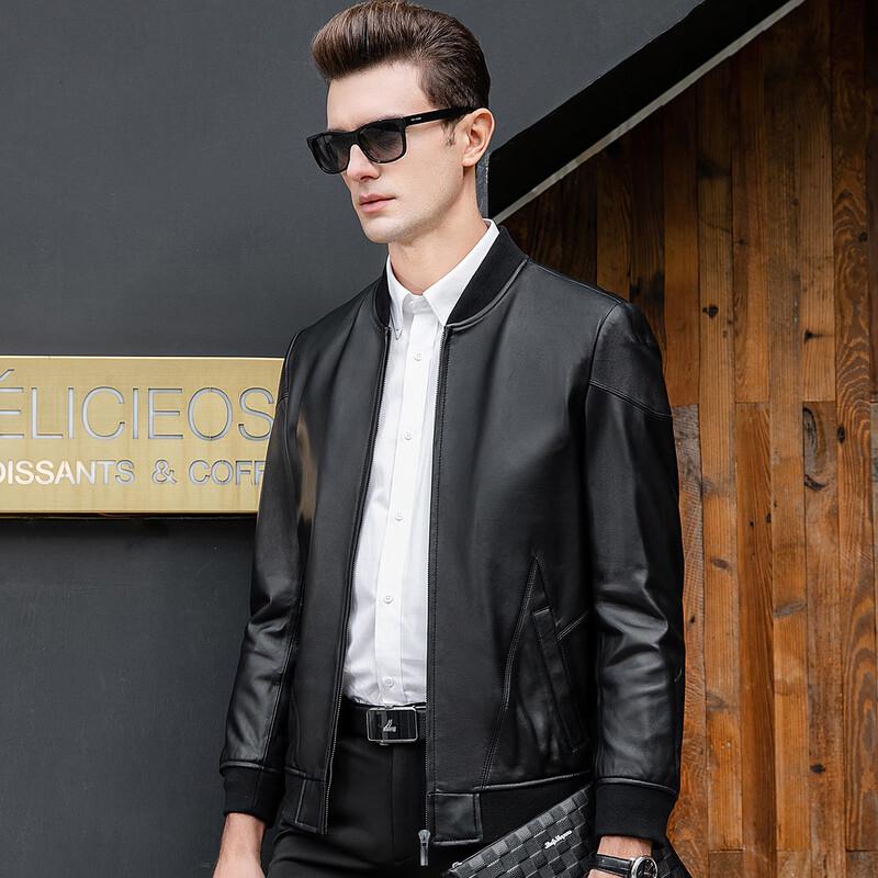 Men's Lambskin Baseball Collar Leather Jacket