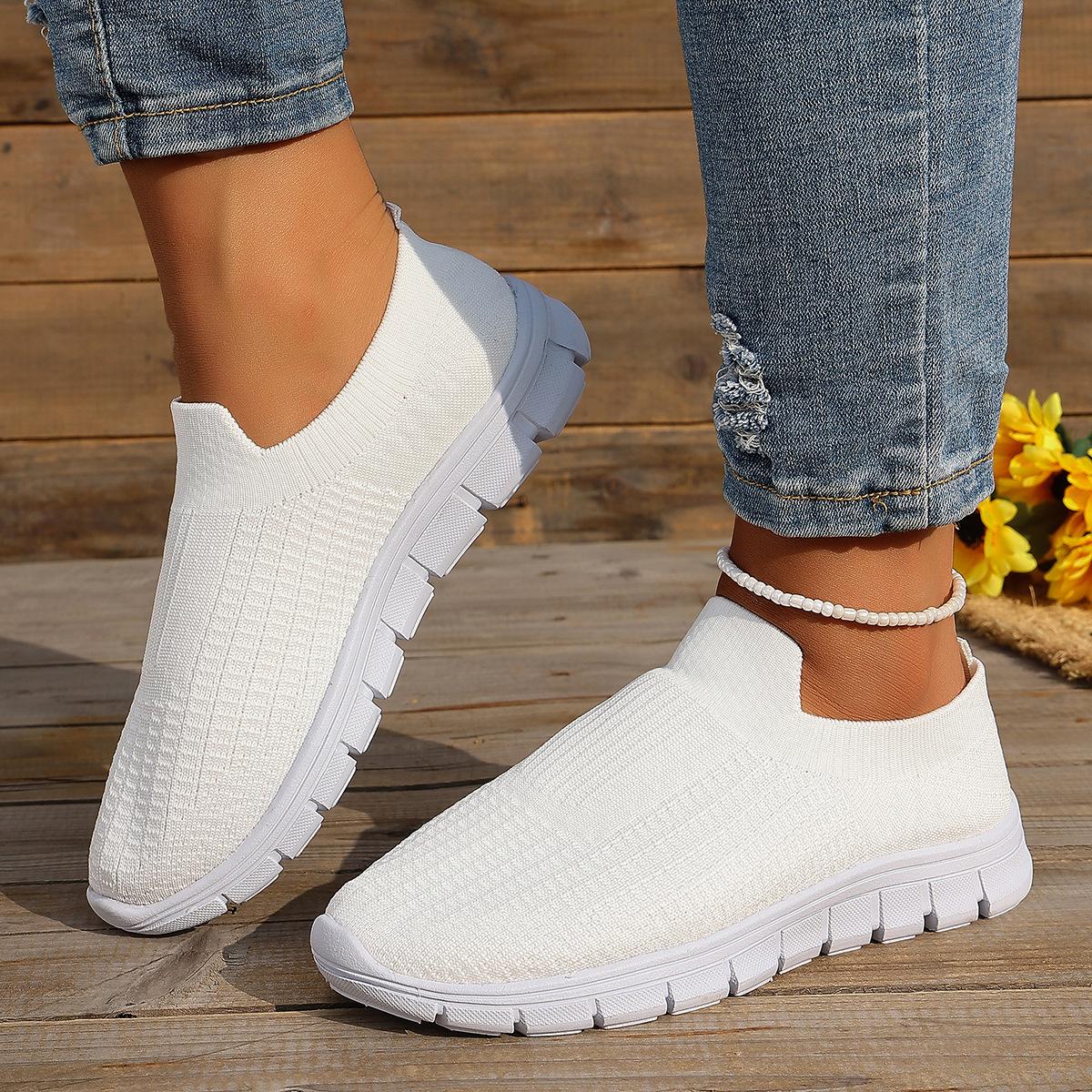 Casual Flat Bottom Slip-On Round Toe Solid Color Women s Single Shoes Fashiona Large Size Slip-On Low Cut Footwear 36