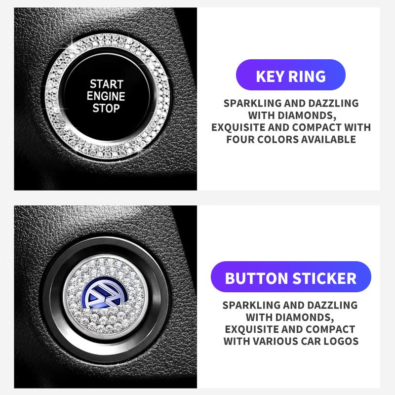 Nieuwe Auto Ontsteking Eén Klik Start Strass Sticker Decoratie Accessoires Voor Volkswagen Tharu R Polo T5 GTI Tiguan Passat