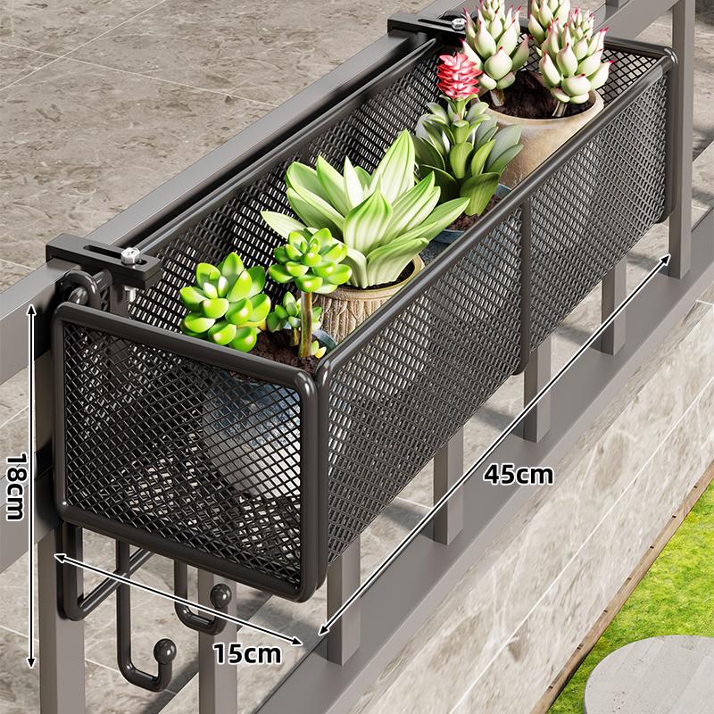 Wrought Iron Balcony Flower Stand & Succulent Rack