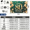 Gold 80th Balloon Birthday Backdrop 1pc - Polyester Background
