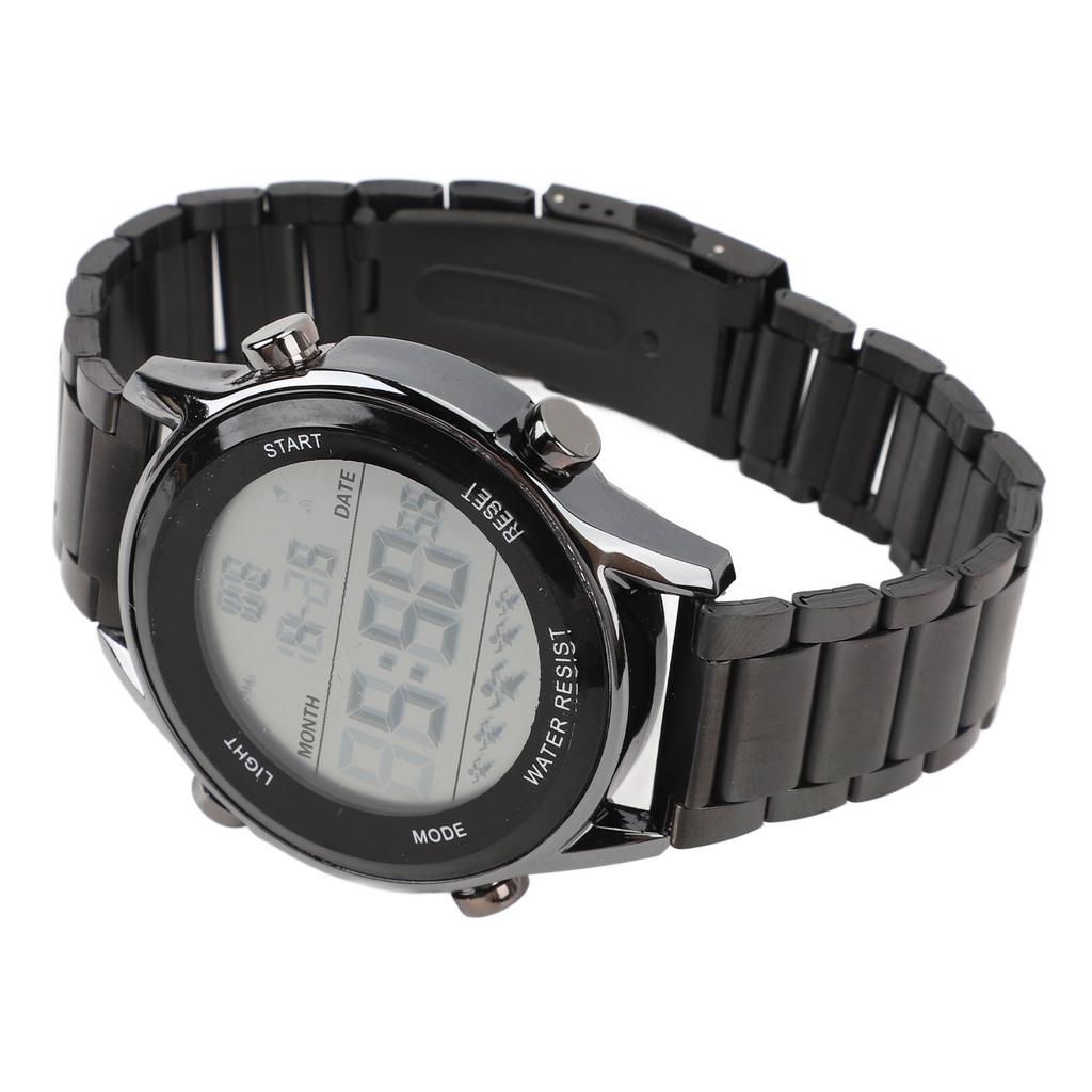 Men Digital Watch Multifunctional 50m Waterproof Depth LED Night Light Men Wrist Watch Black