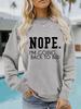 European and American Autumn/Winter Women's 'NOPE' Round Neck Pullover Sweatshirt