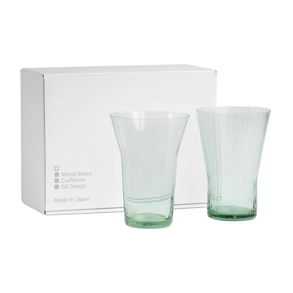 Wired Beans Wired Beans Glasses To Last a Lifetime MIZU Glass Pair Set Retro Wave 340ml Tumbler Glass Pair Glass Recycled Glass Gift Box