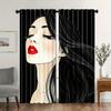 Set Of 2 Hair Salon Pole Bag Curtains Bedroom Kitchen Decoration Home Living Room Curtain Polyester Perfect For Area