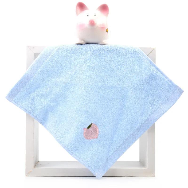 1Pc 25x25cm Small Square Face Towel Cartoon Embroidered Cotton Baby Child Kids Water Absorbent Soft Washcloth