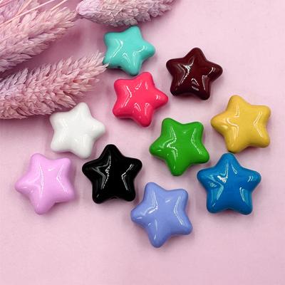 Herstellung von Halsketten und Ohrringen, 19 mm, dreidimensionale Perlen aus Acryl für Schmuck, fünfzackige Sternperlen, 10 Stück