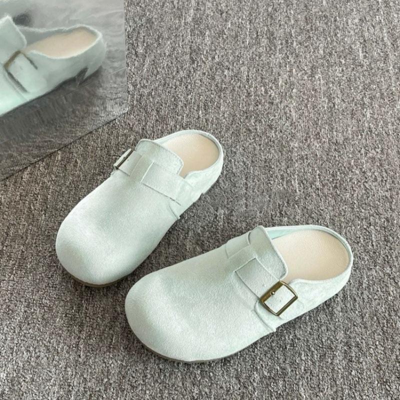 Flat-bottomed bag head and half slippers for summer wear, new models, super-hot lazy Birkenstock sandals.