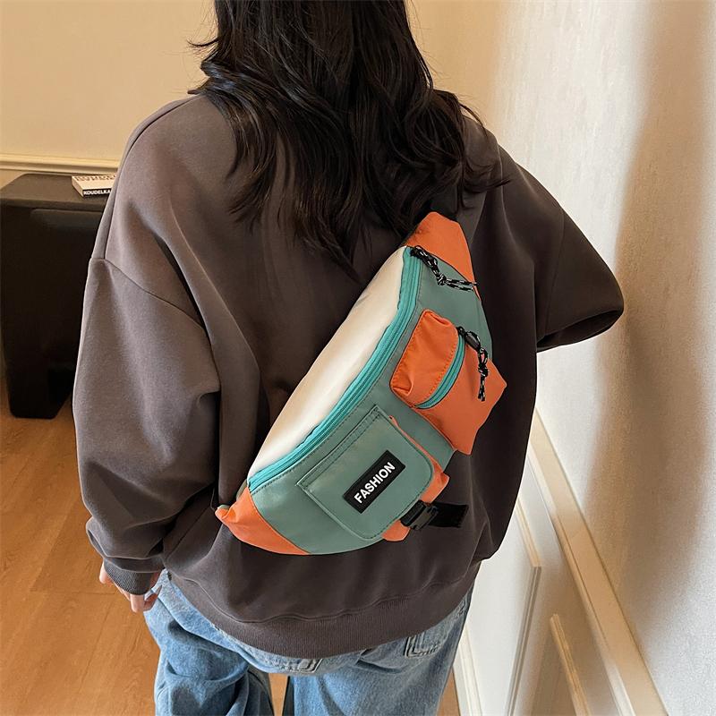 Sport Chest Bag Contrast Shoulder Bag Commuter Crossbody Bag