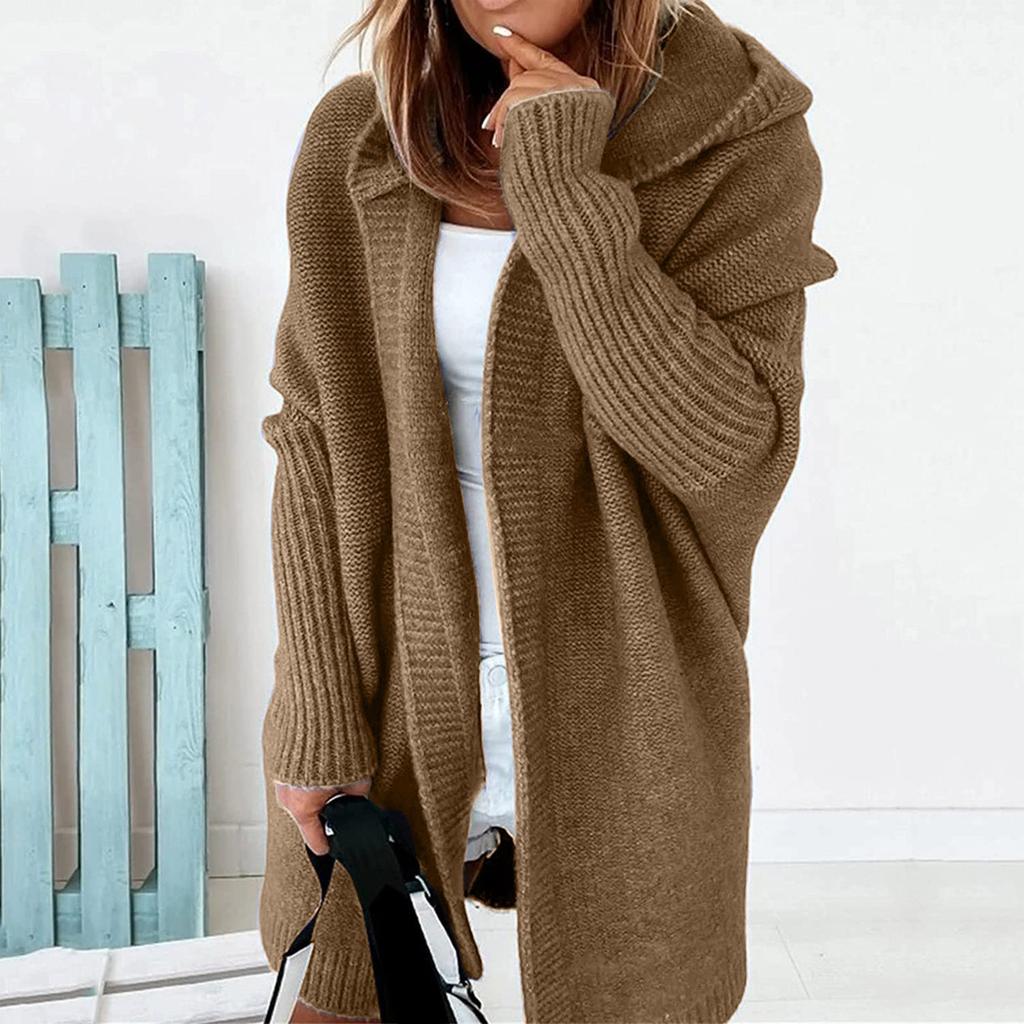 Frauen Mit Kapuze Strickjacke Lange Pullover Mantel Verdickt Winter Warm