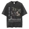 Cotton retro washed T shirt unisex s Resident Evil Leon Kennedy plus size644