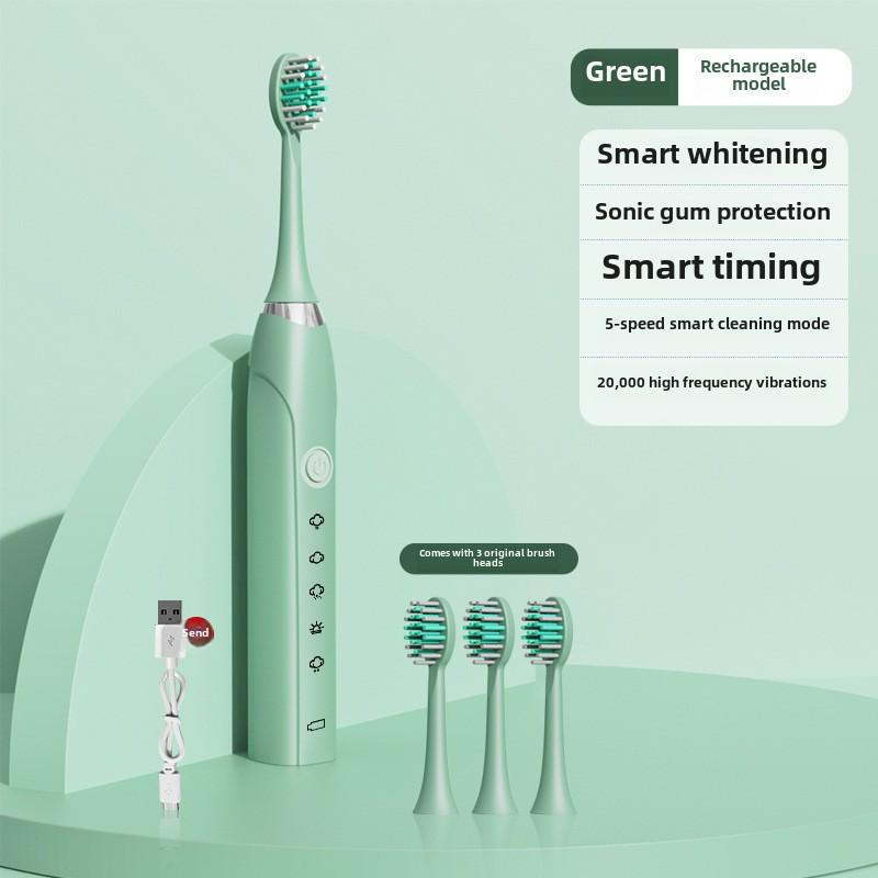 Coffret cadeau brosse à dents électrique rechargeable à ultrasons et fil dentaire
