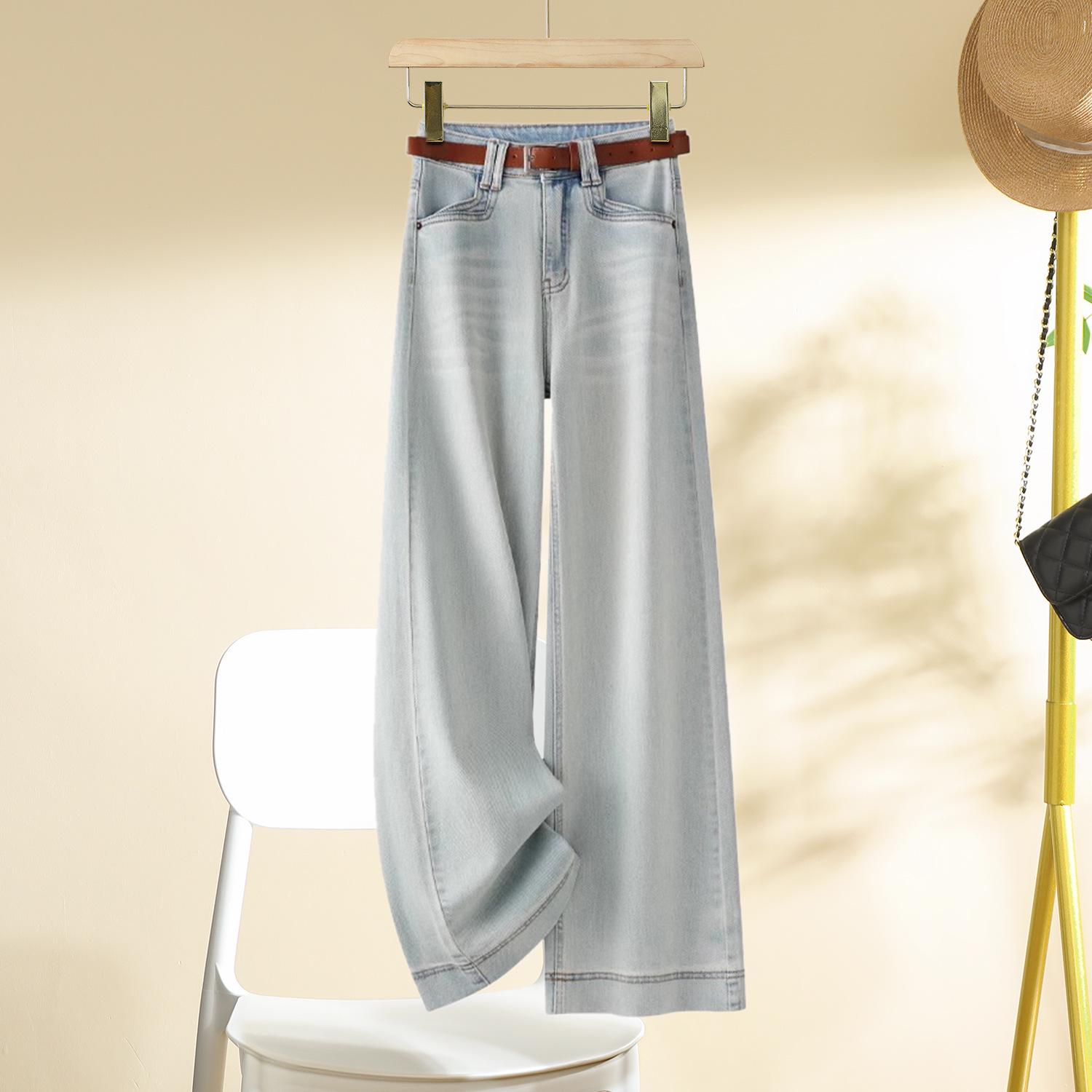 

High-Waisted Distressed Wide-Leg Denim Pants - Women s New 2025 Spring/Autumn Style for a Slim and Heightened Look 2XL светло-синий