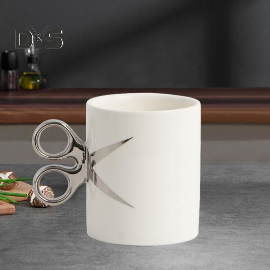 Saksehåndtak Keramikkkopp 350 ml Nyhet Frisør Frisør Te Kaffekrus Gave Fargerik Glasur Håndverkskopp