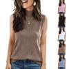 Fashionable Women's Thin, High-neck, Loose-fitting, Casual Sleeveless Top