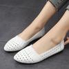 Fashion GKTINOO Women Hollow Flat Shoes Casual Loafers Female Fashion Moccasins Slip On Breathable Comfort Genuine Leather Ladies Shoes