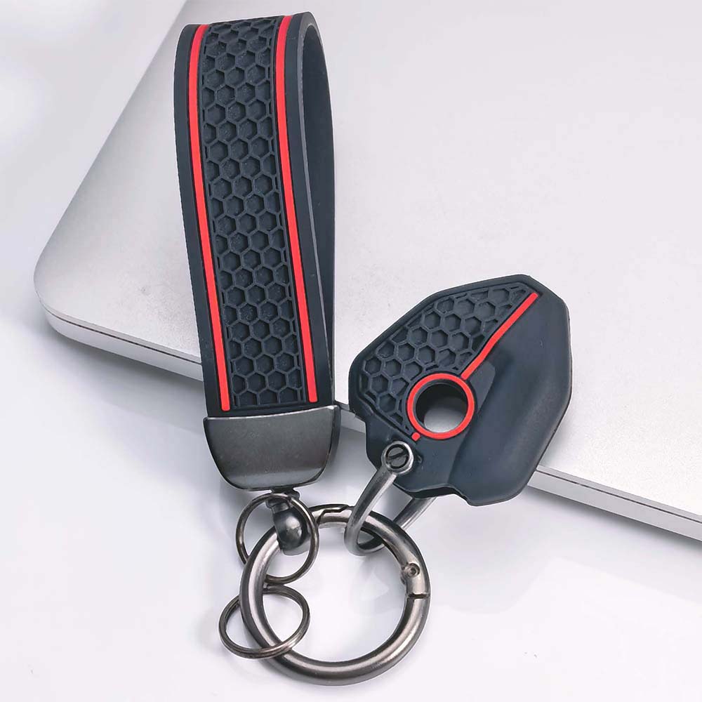 Key Holder Cover for CFMOTO 1-Button with Keychain Anti-Scratch Anti-Shock Keychain Holder Soft Silicone Motorcycle Key Protective Cover with keychain