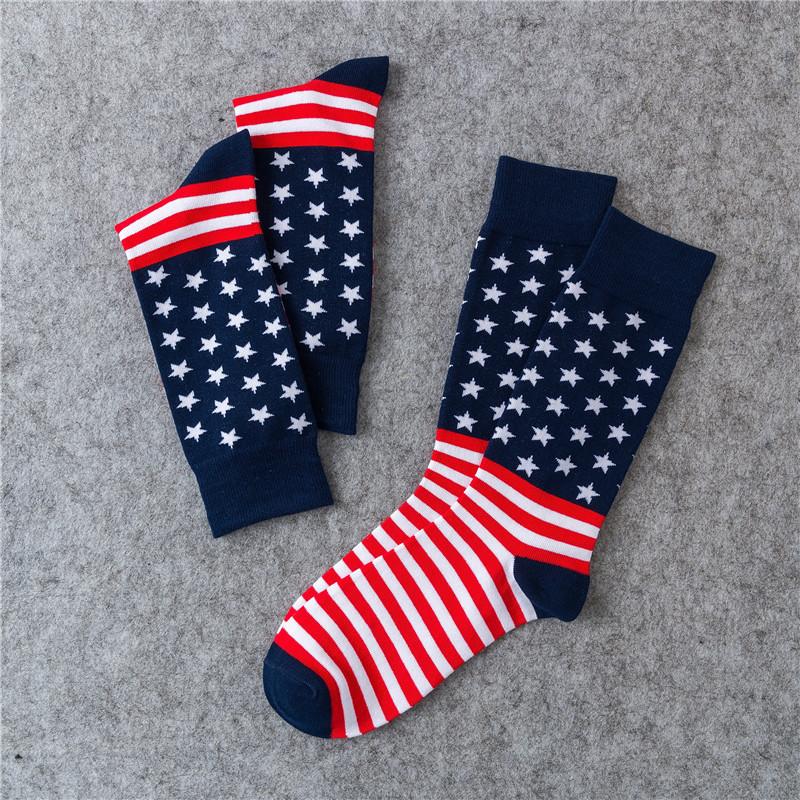 New US Flag socks women men Charm Hip Hop socks funny Fashion streetwear Cotton long tube Sock Party Gift