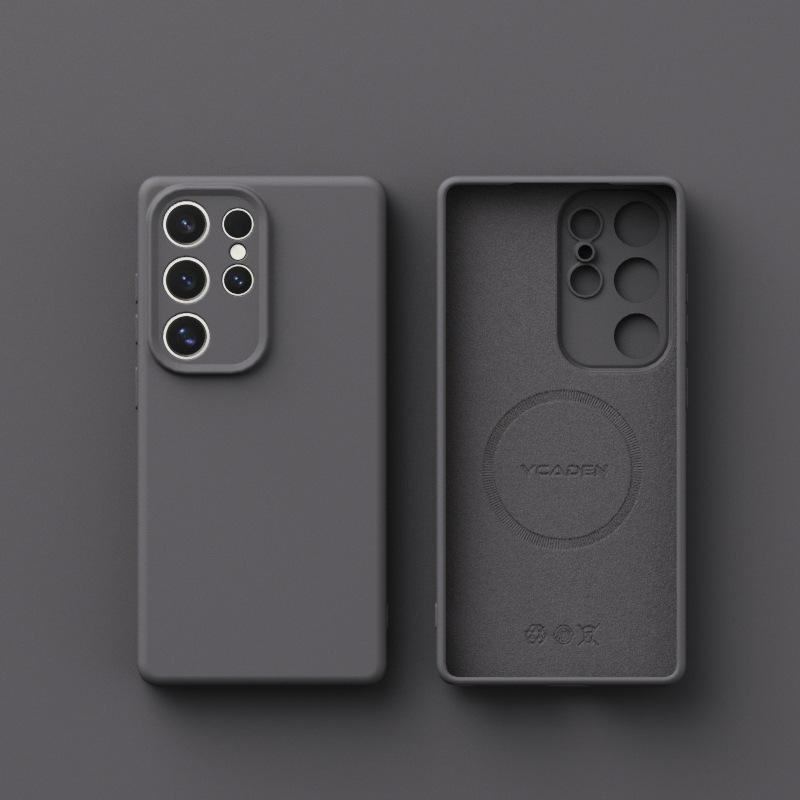 New Samsung S25ulta Liquid Silicone Suitable for S24 Soft Shell Magnetic S23u Full Inclusive Anti Fall Mobile Phone Case Simple