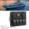 4 Gang Marine Boat Rocker Switch Panel, - 24V Waterproof RV USB Cigarette