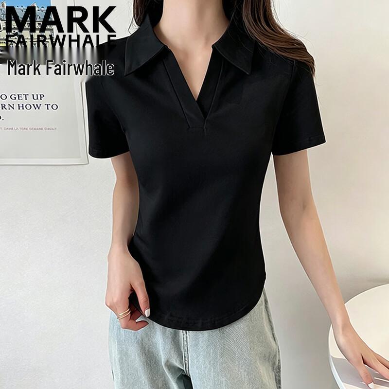 Mark Fairwhale Women's Polo Collar Slim Fit Short Sleeve T-Shirt