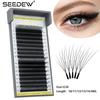 SEEDEW 16 Rows W-Shaped Fox 5D Eyelash Extension Clover Air Serie Cat Eye Volume Fox Eye Lashes Slant Flying False Eyelashes