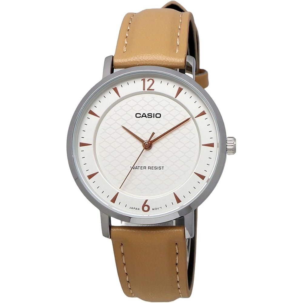 Casio Analog Quartz Women's Watch LTP-VT04L-7A1 Beige Leather Band Overseas Model