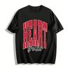 Heartbreaker Varsity Style Glitter Print Casual Tee Pure Cotton T-shirt