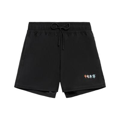 Shorts Esportivos Largos com Estampa de Logo Pequeno Li Ning Feminino Preto AKSS020-2