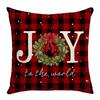 Christmas Digital Printed Christmas Tree Classic Red and Black Plaid Christmas Style Home Sofa Decoration Cushion Cushion