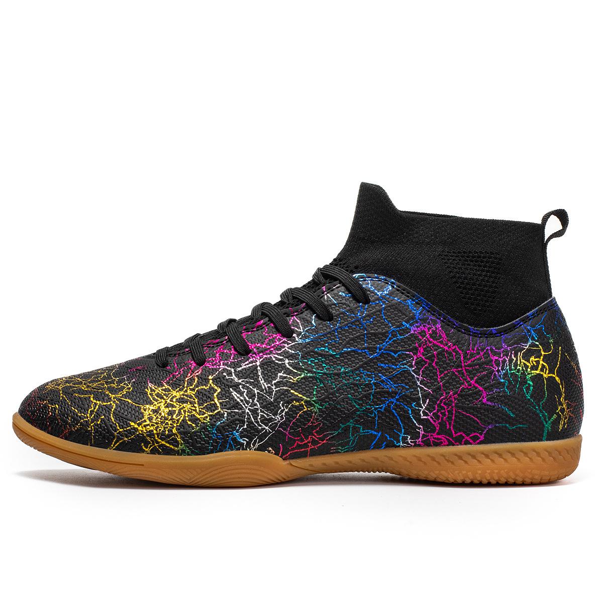 

High-top football shoes flat-soled men s camouflage breathable student professional training flat-soled sneakers popular football shoes 45 чорний