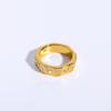 White Diamond Inlaid Skull Ring Gold Light Luxury Niche Trend Daily Fashion Jewelry Accessories