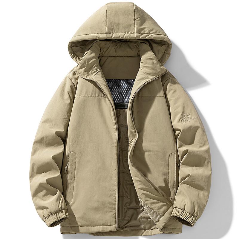Men's Winter Cotton Jacket, Casual Thickened Hooded Coat, Graphene-Insulated Puffer Coat