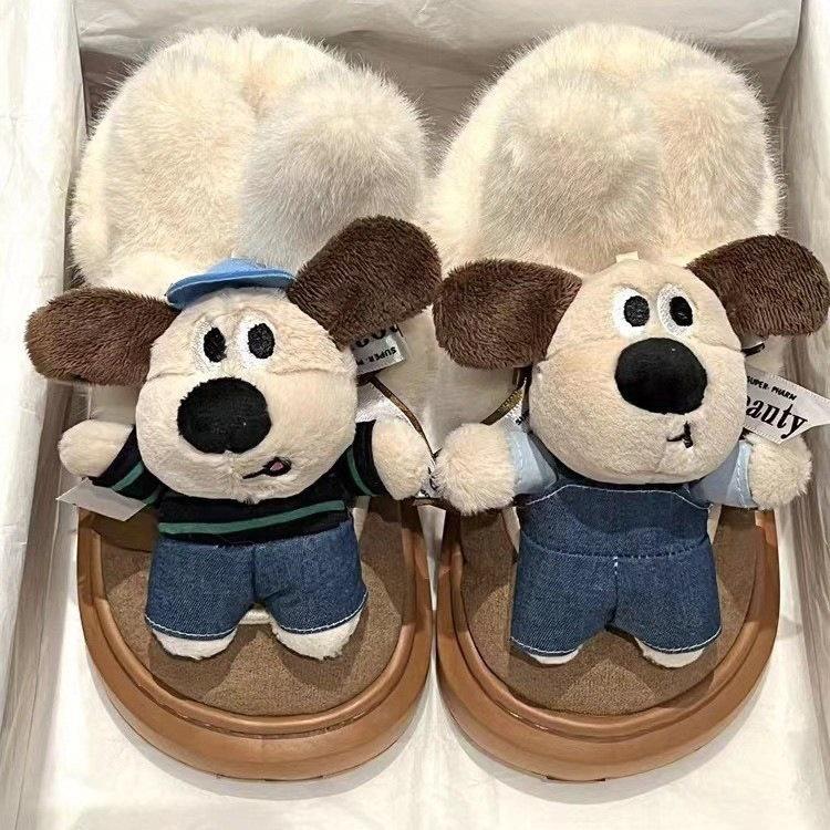 Hochwertige neue Baumwollschuhe für den Winter Schnee zum Warmhalten, verdickte süße Bärenvelours-Baumwollstiefel für Herbst und Winter