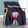 Peppa Pig Customize Text Blanket Lightweight Personalized Blanket Warmthful Decor Suitable for Office Chair Seaside Bedding Couch for All Occasions