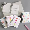 Rollover Coil Journal 2Pcs Cartoon Notebook Mini A7 Portable Spiral Memo Pad for Students Cute Flower Journaling School Travel Notepad