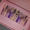 Thick and Hard Artificial Fingernails Square and Long Manicure False Nails with Glue Stickers  Press on Nails