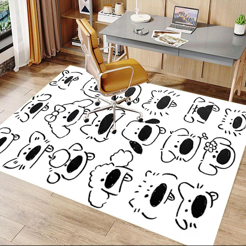 1PC Cartoon Dog Non-Slip Floor Carpet Compatible for Office&Living Room&Bedroom&Dining room - Flat-Weave Machine-W286